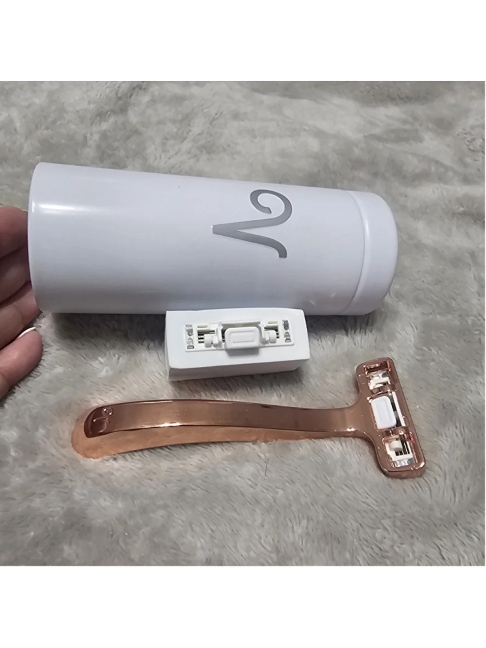 Women's Athena Club Rose Gold Razor with White Holder, One Size